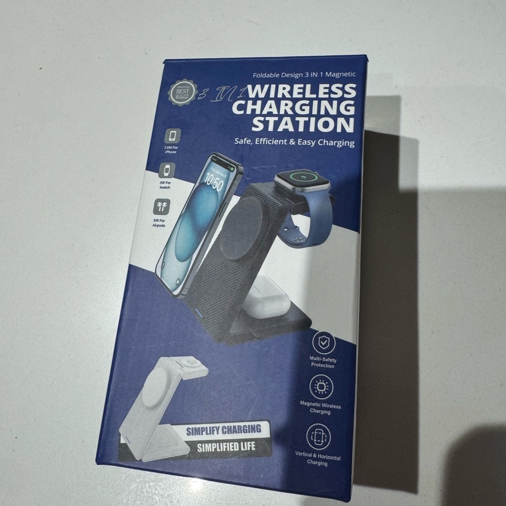 Never Opened Wireless Charging Station with White Design